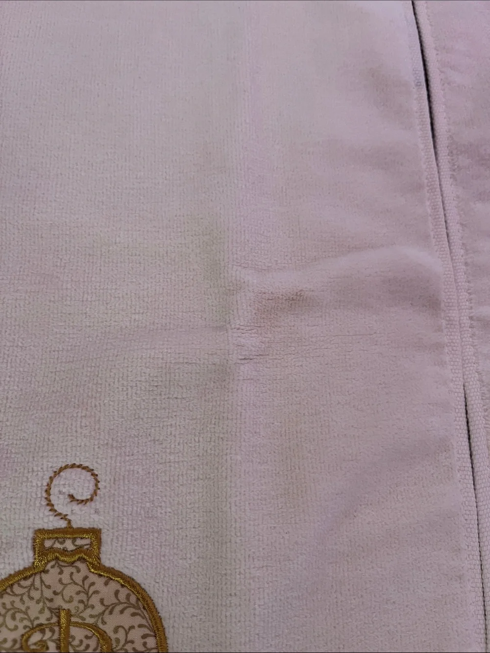 Handmade Embroidered Monogram Christmas Ornament Guest Towels Set of 2